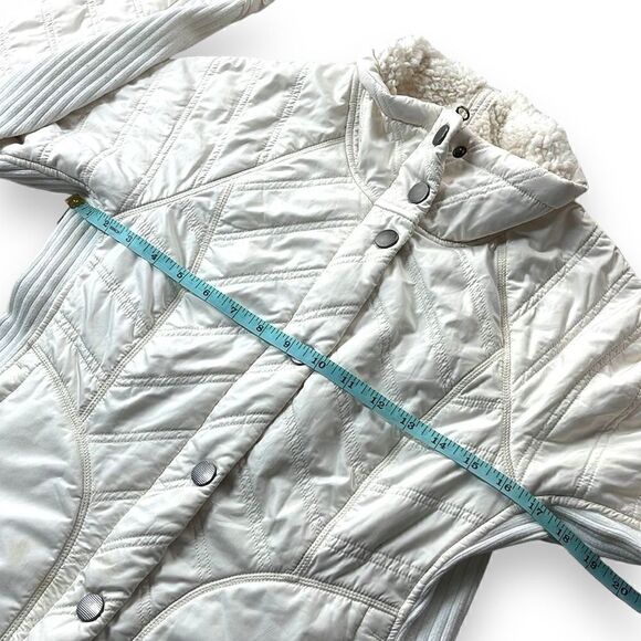 prAna Diva Softshell Jacket Womens Small S White Button Zip Front Sherpa Lined - Picture 13 of 14